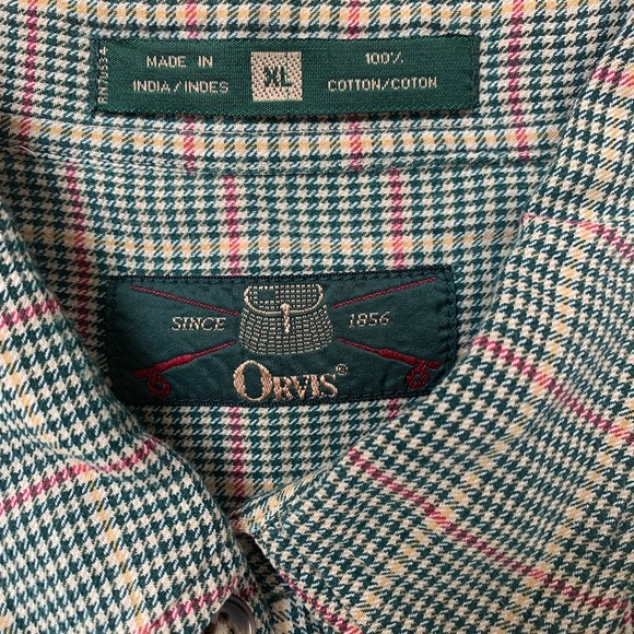 Orvis Large Button Long-sleeve Plaid Cotton Shirt - Picture 7 of 8